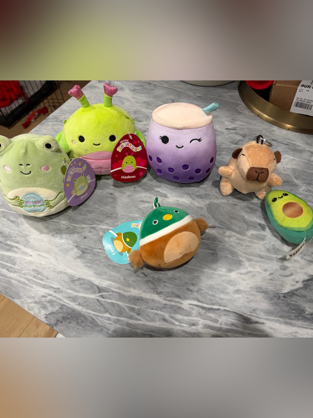 Squishmallows Plush Set - Green, Purple, Brown, Yellow, Orange